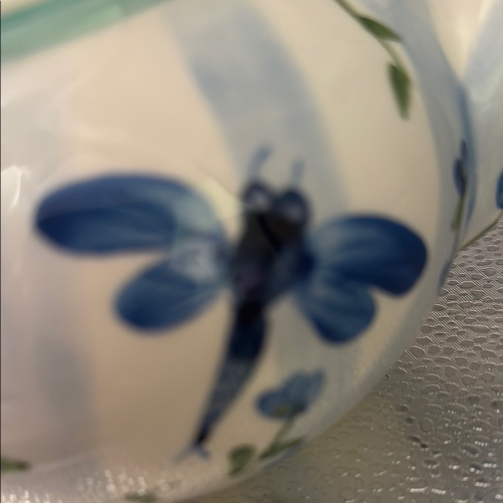 Vintage Hand Painted Floral Teapot with Dragonfly Design - Picture 5 of 8